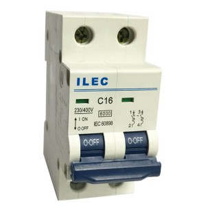 MCB ILEC loại C 2P 6KA 6A IB-C206